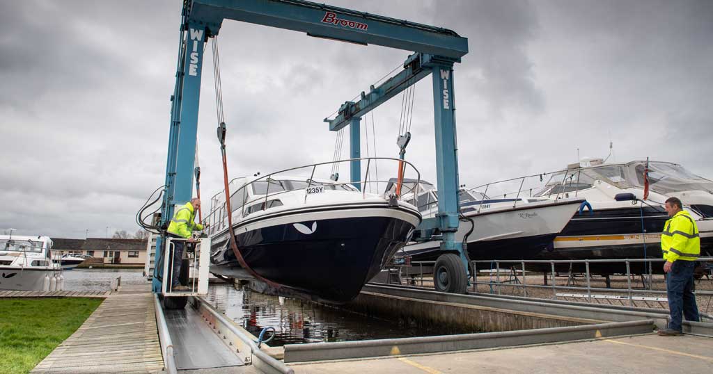 boat transportation hoist at Broom